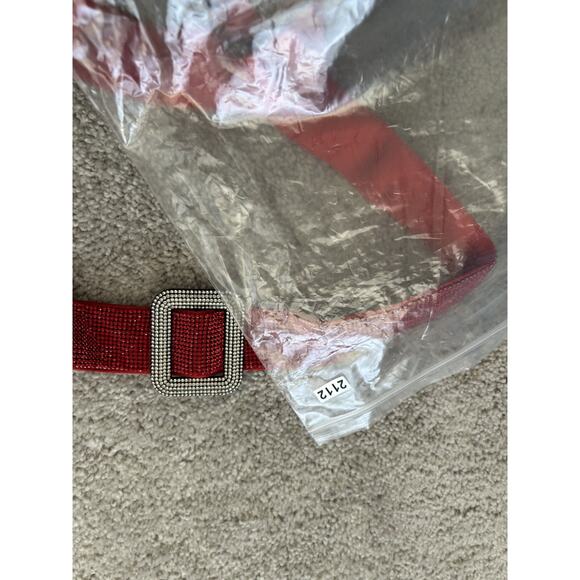 Benedetta Bruzziches Elegant Red Strass Venus Belt NWOT